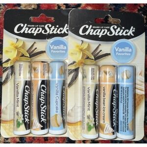 2 Pack ChapStick Lip Balm Vanilla Favorites Bean Ice Cream Mint Cupcake 3Ct Each